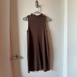 Basic Brown Knit Tank Dress